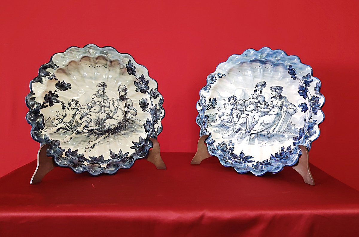 Coppia di piatti in ceramica dipinti-photo-6