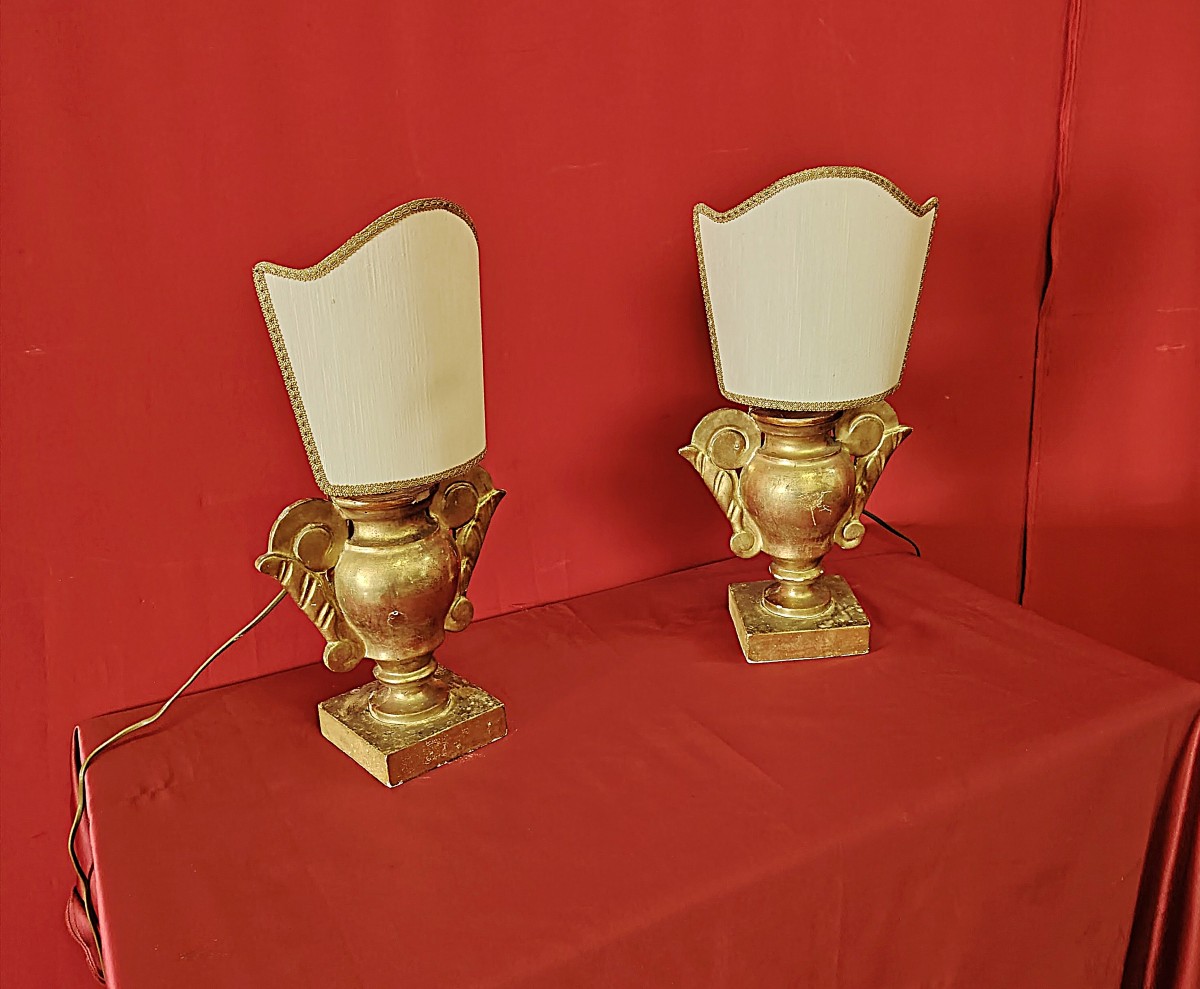 Coppia lampade dorate
