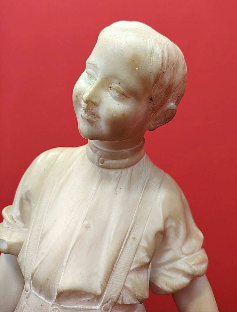 Scultura in marmo allegoria autunnale P. Filippini-photo-3