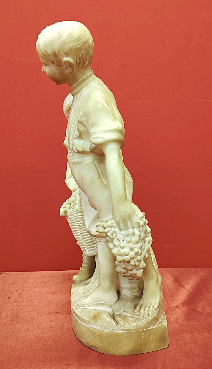 Scultura in marmo allegoria autunnale P. Filippini-photo-4