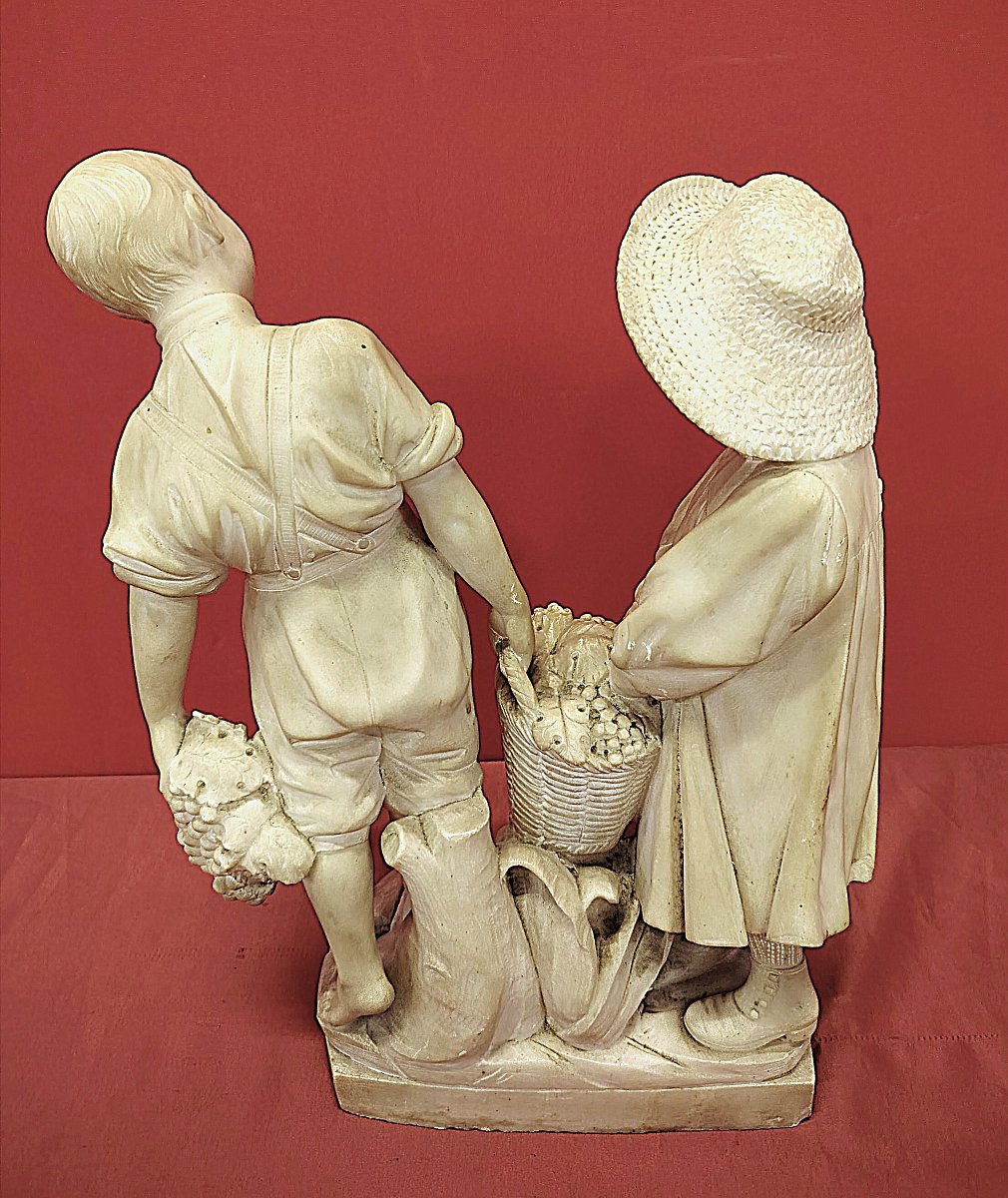 Scultura in marmo allegoria autunnale P. Filippini-photo-5