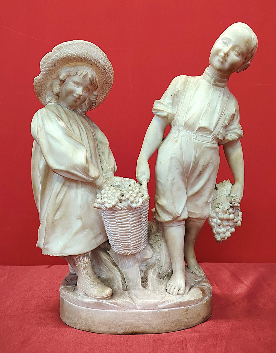 Scultura in marmo allegoria autunnale P. Filippini-photo-6