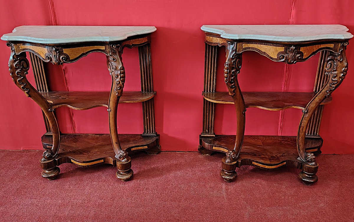 Coppia consolle con marmo-photo-5