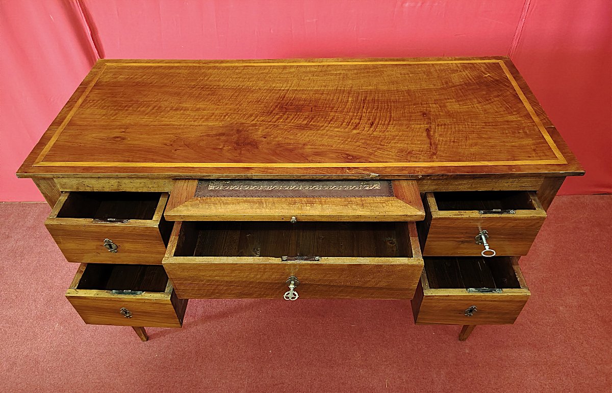 Scrivania in Noce con tiretto-photo-3