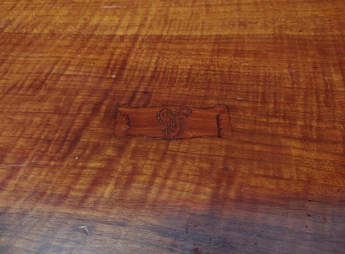 Scrivania in Noce con tiretto-photo-4