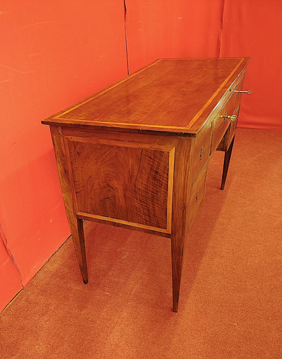 Scrivania in Noce con tiretto-photo-2