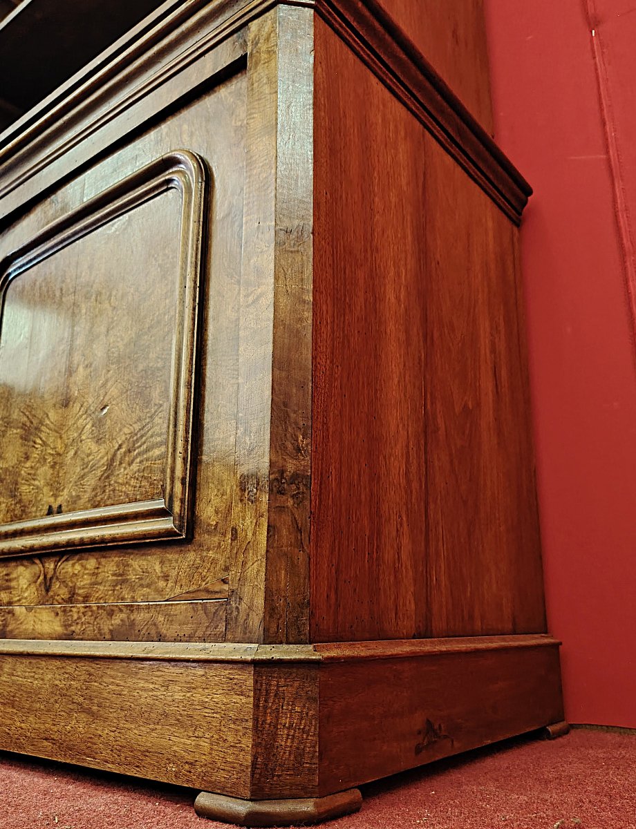 Libreria a Vetrina in Radica di Noce – Doppio Corpo, XIX Secolo-photo-3