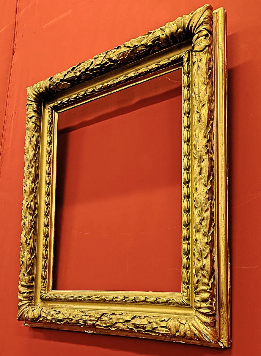 Cornice Rettangolare in Legno Dorato – Italia, XIX Secolo-photo-2