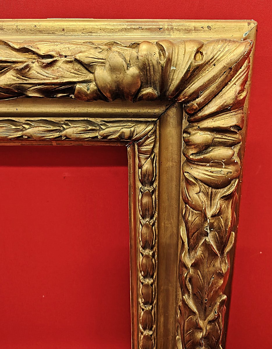 Cornice Rettangolare in Legno Dorato – Italia, XIX Secolo-photo-3