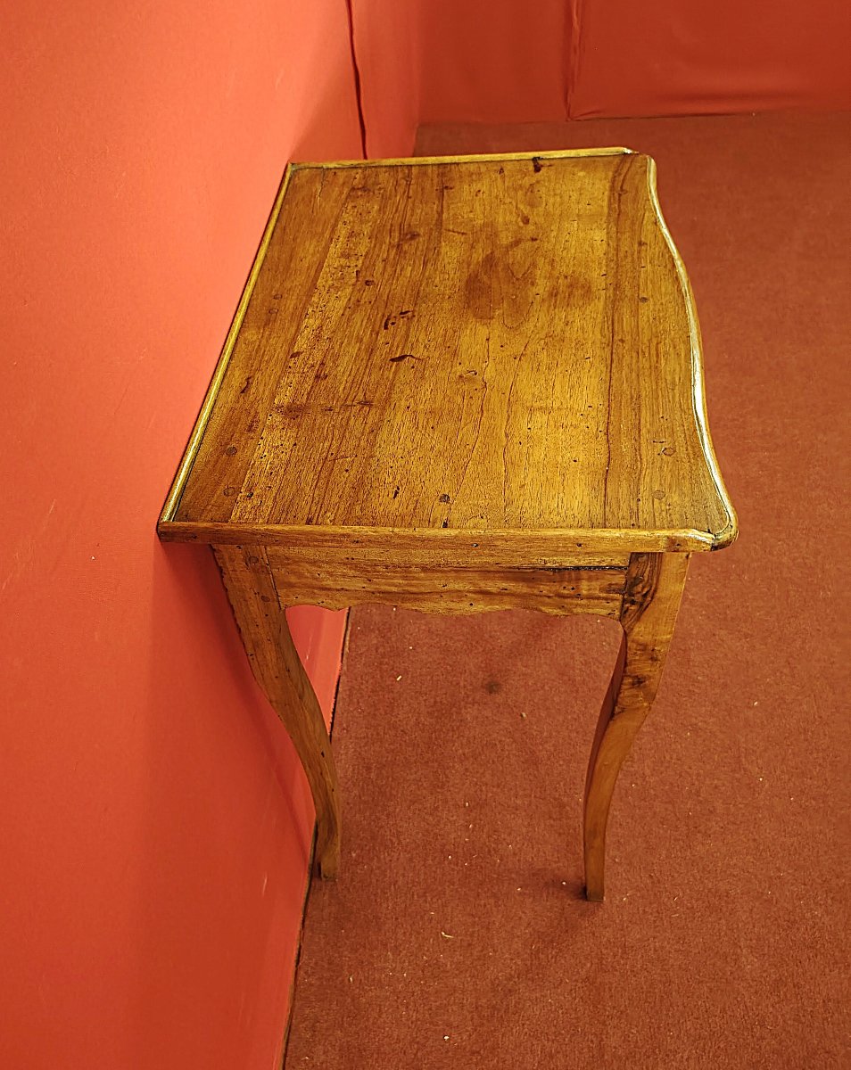 Tavolino Scrittoio in Legno di Noce con Cassetto – Stile Luigi XV, XVIII Secolo-photo-4