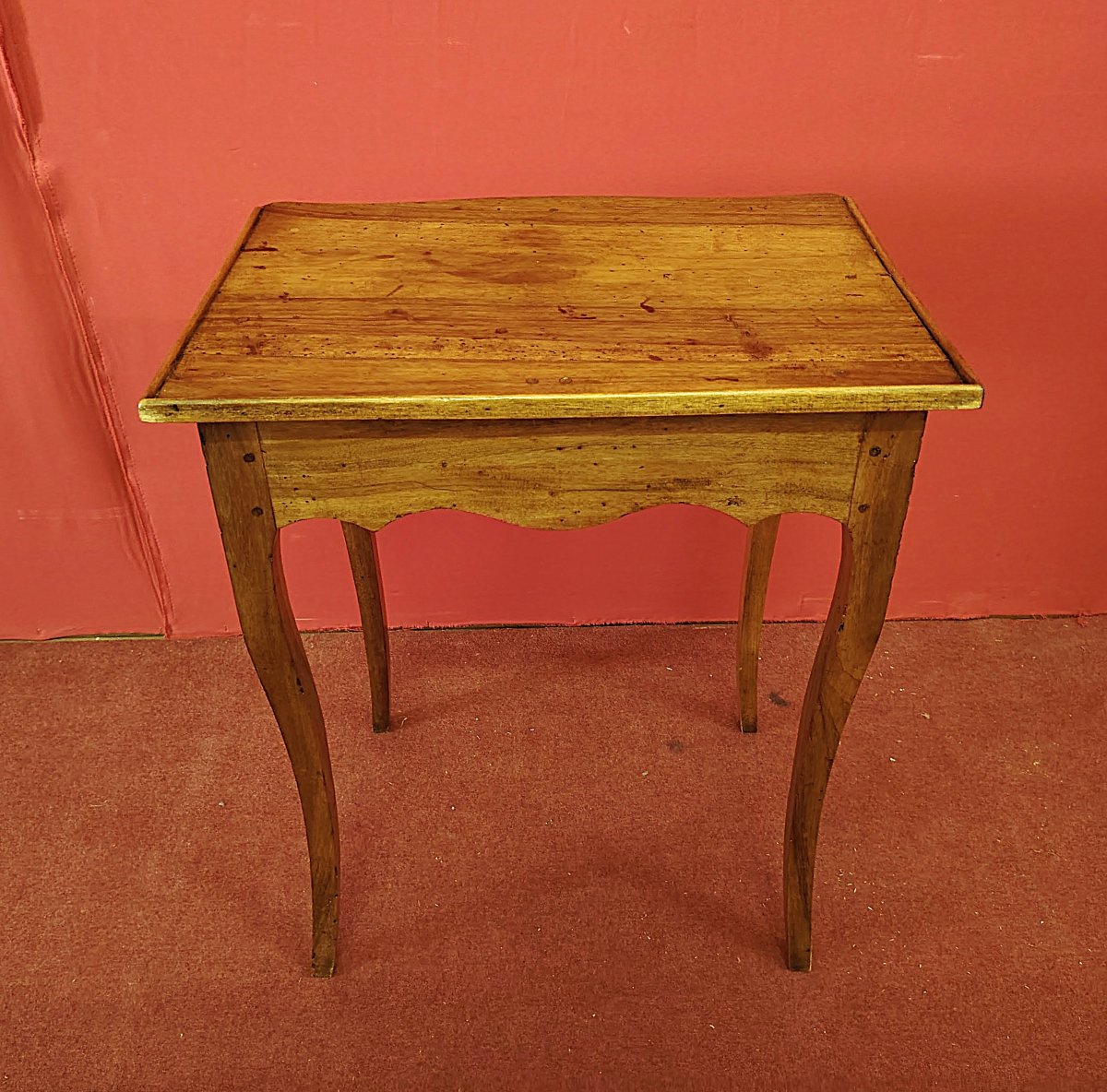 Tavolino Scrittoio in Legno di Noce con Cassetto – Stile Luigi XV, XVIII Secolo-photo-3