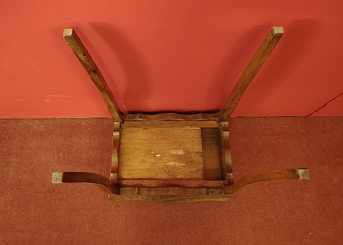 Tavolino Scrittoio in Legno di Noce con Cassetto – Stile Luigi XV, XVIII Secolo-photo-4