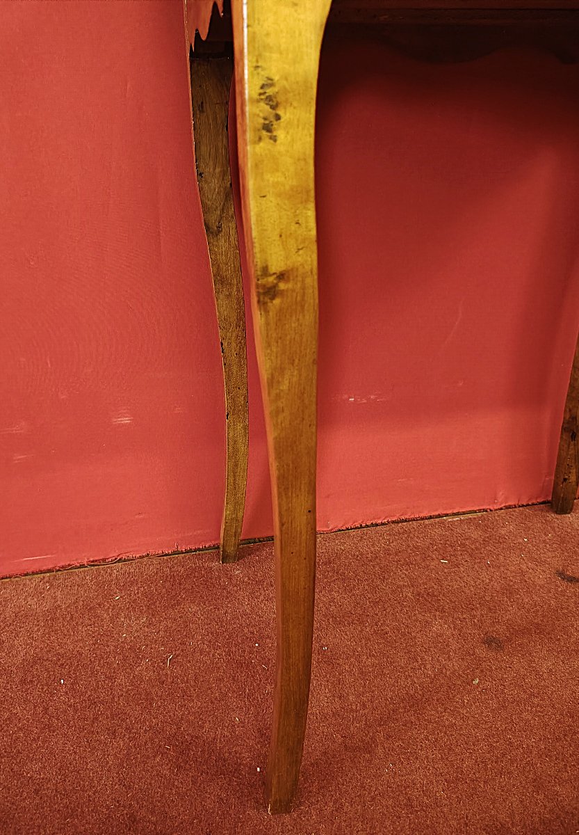 Tavolino Scrittoio in Legno di Noce con Cassetto – Stile Luigi XV, XVIII Secolo-photo-5