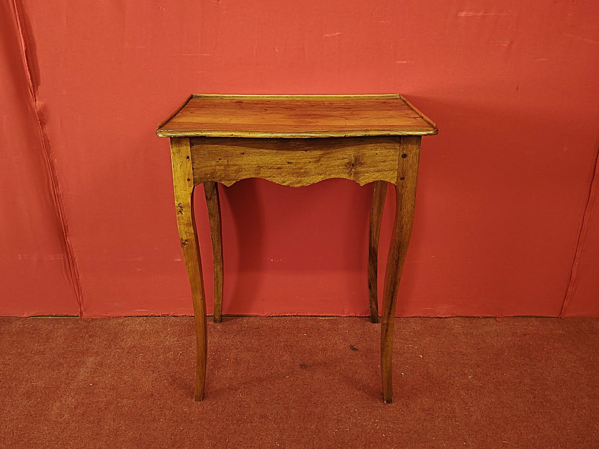 Tavolino Scrittoio in Legno di Noce con Cassetto – Stile Luigi XV, XVIII Secolo-photo-6