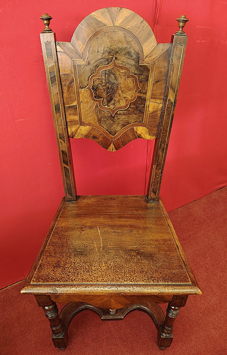 Coppia di Sedie Barocche Intarsiate in Noce e Radica – Lombardo-Veneto, fine XVII secolo-photo-2