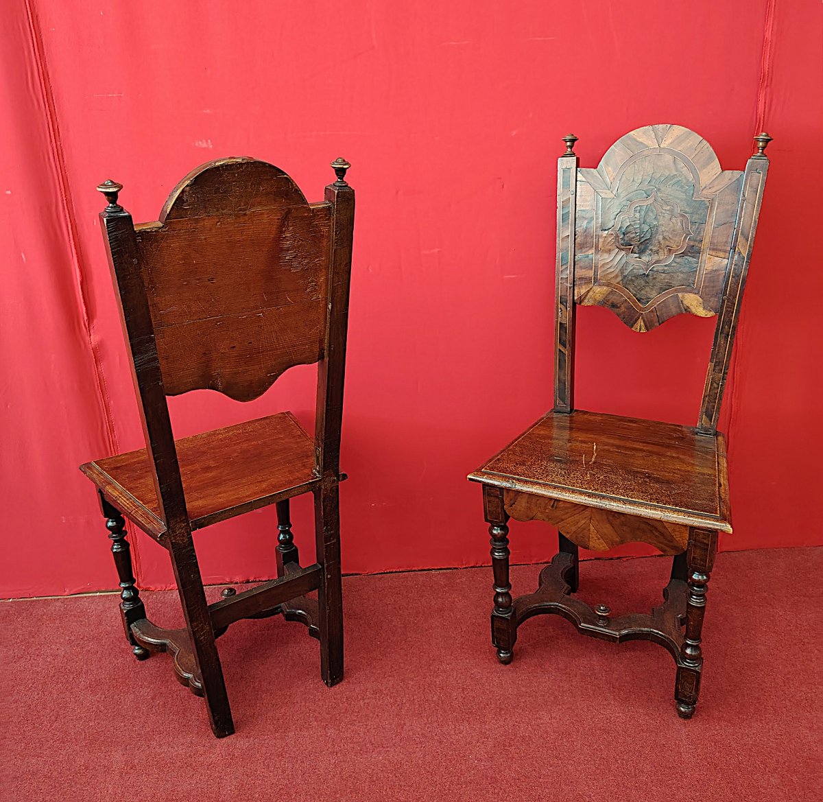 Coppia di Sedie Barocche Intarsiate in Noce e Radica – Lombardo-Veneto, fine XVII secolo-photo-4