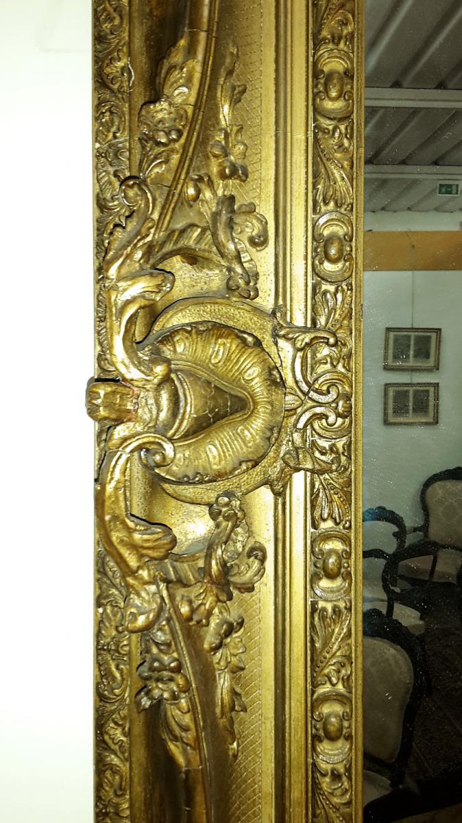 Miroir en plâtre doré restauré-photo-4