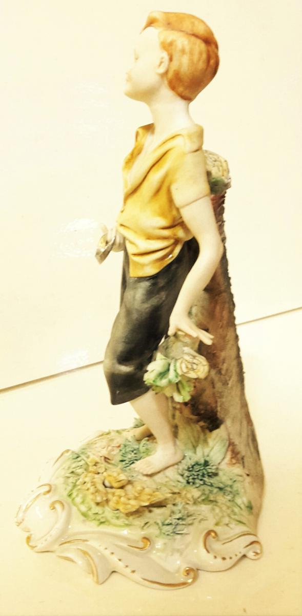 Capodimonte statuette en céramique peinte à la main signée Volta-photo-2