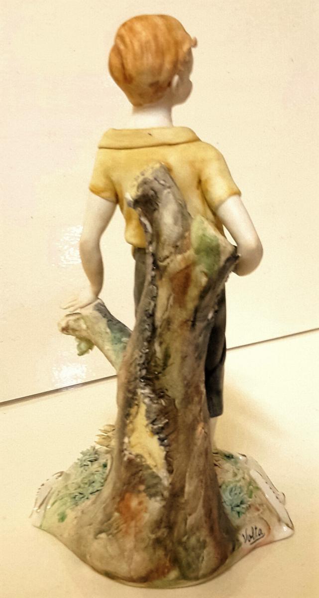 Capodimonte statuette en céramique peinte à la main signée Volta-photo-3