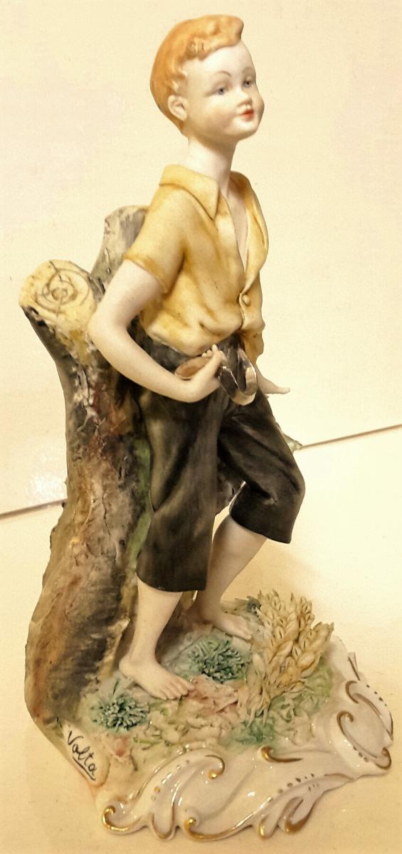Capodimonte statuette en céramique peinte à la main signée Volta-photo-4