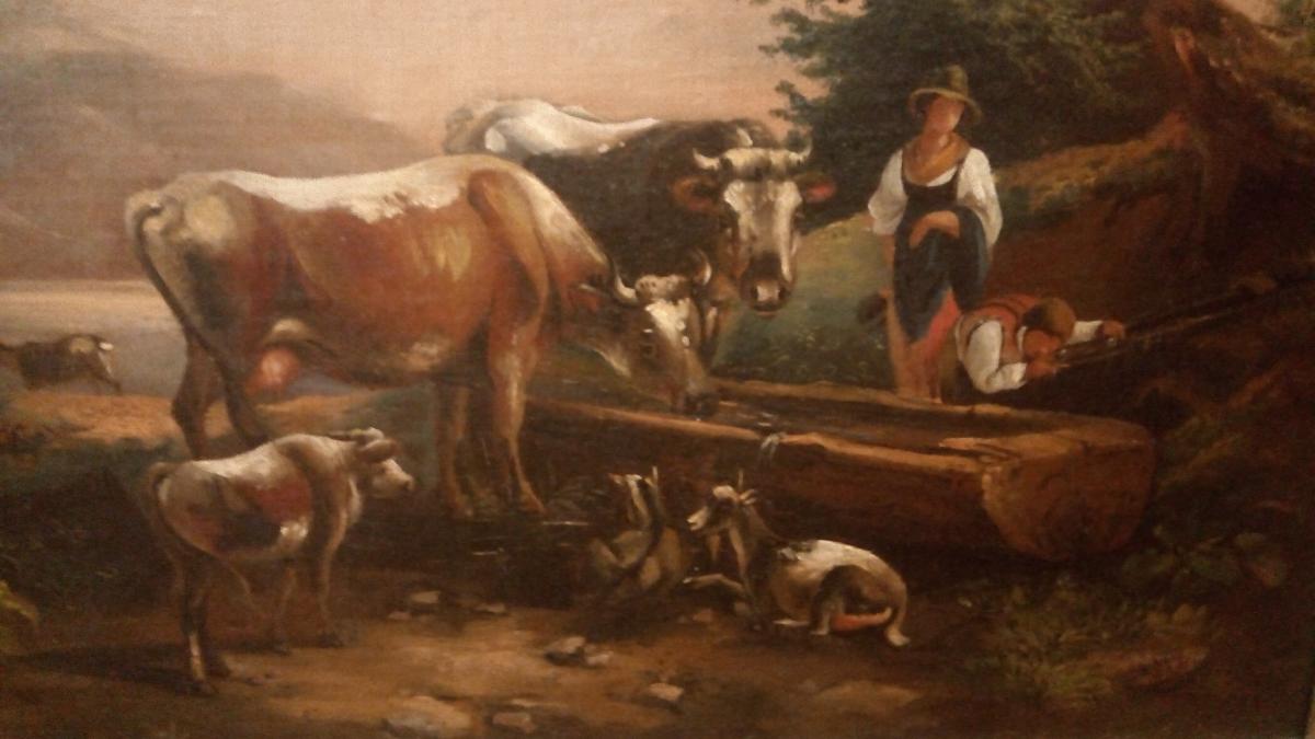 Paire De Peintures '800 Sujet Rural-photo-4