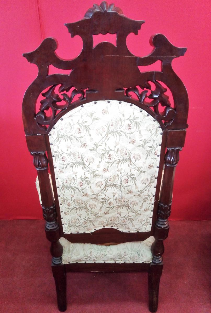 Paire De Fauteuils Sculptés-photo-2