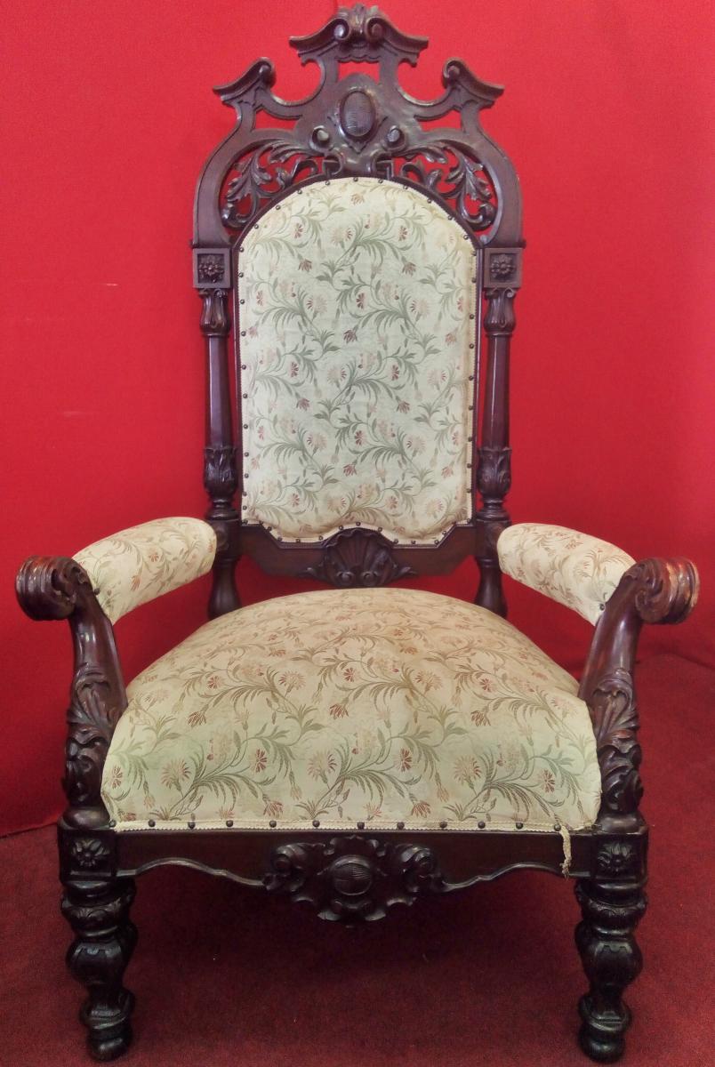 Paire De Fauteuils Sculptés-photo-4