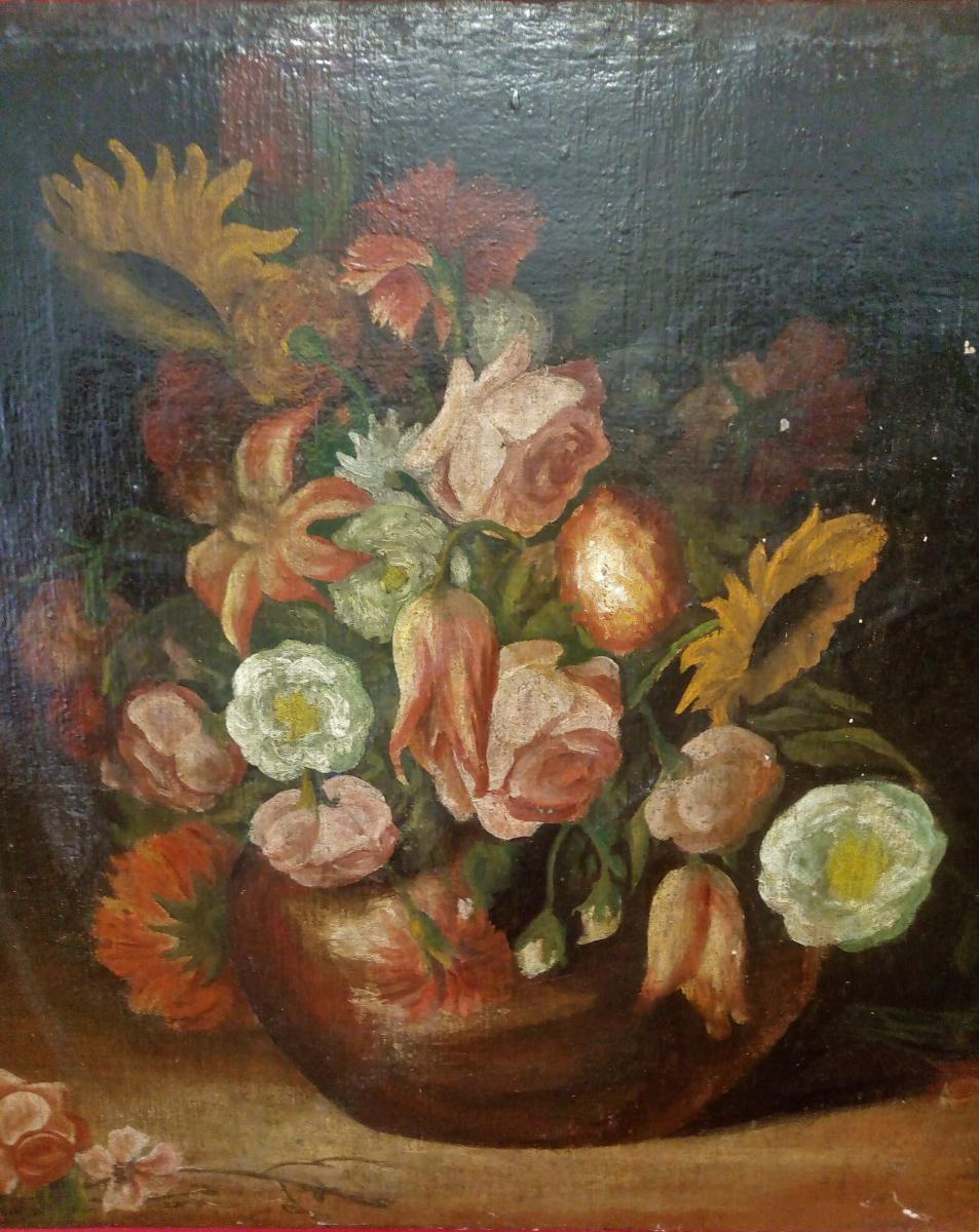Peinture d'Un Vase De Fleurs-photo-2