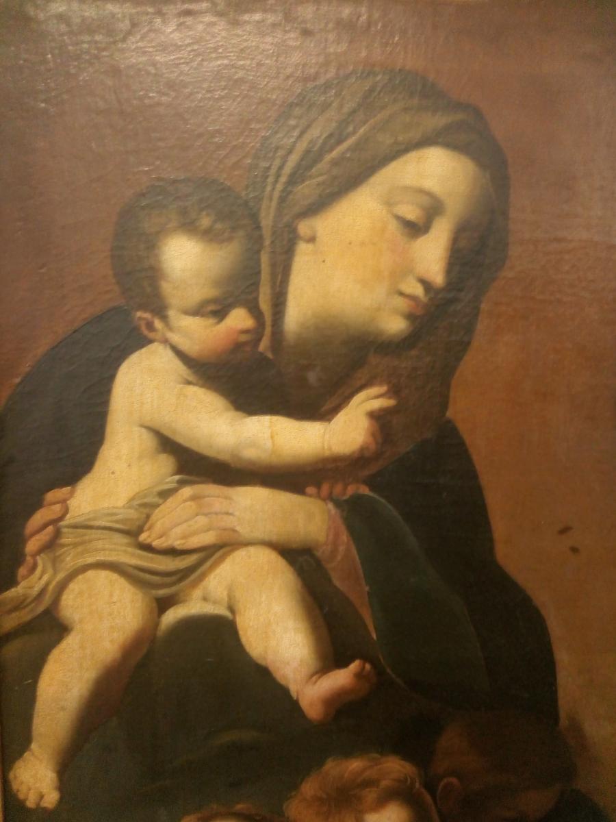 Tableau De San Filippo Neri En Adoration De La Vierge à l'Enfant-photo-3