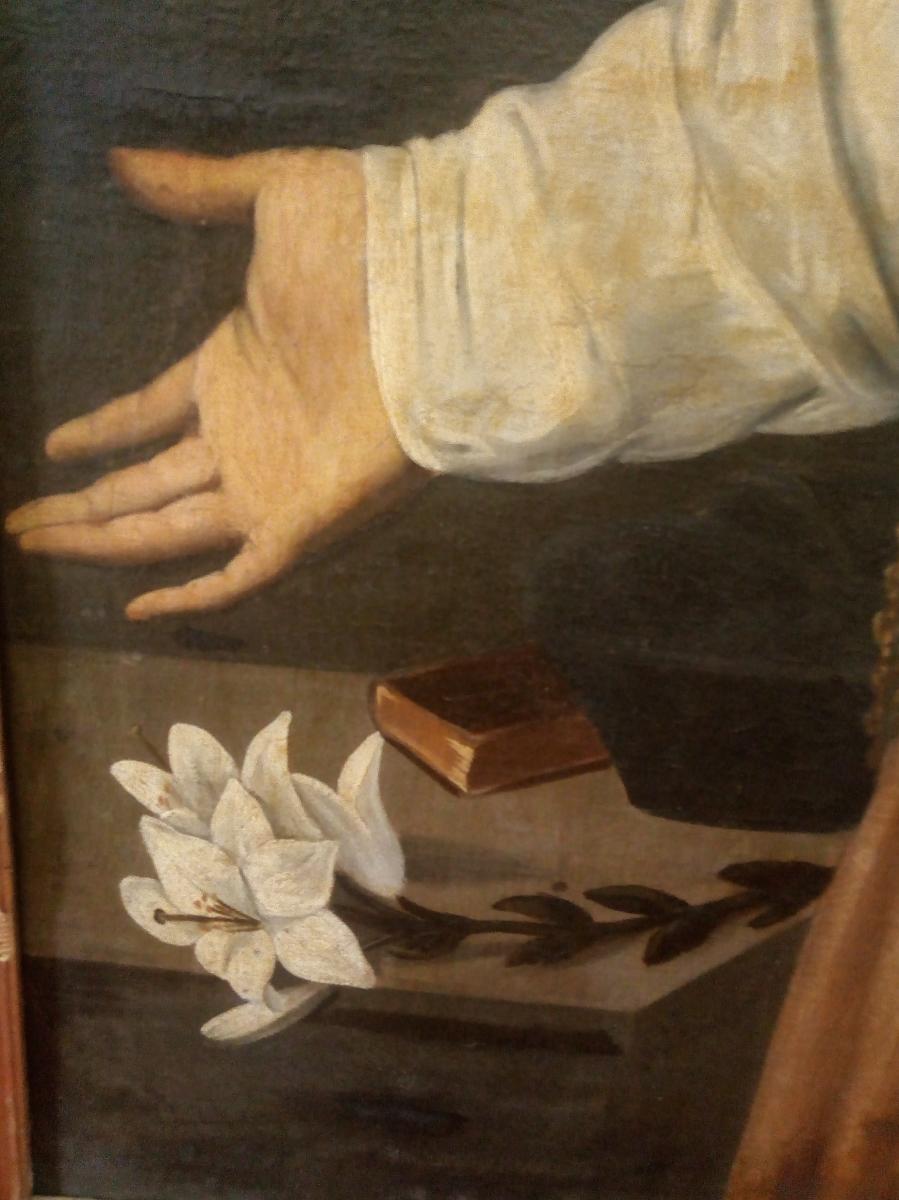 Tableau De San Filippo Neri En Adoration De La Vierge à l'Enfant-photo-1