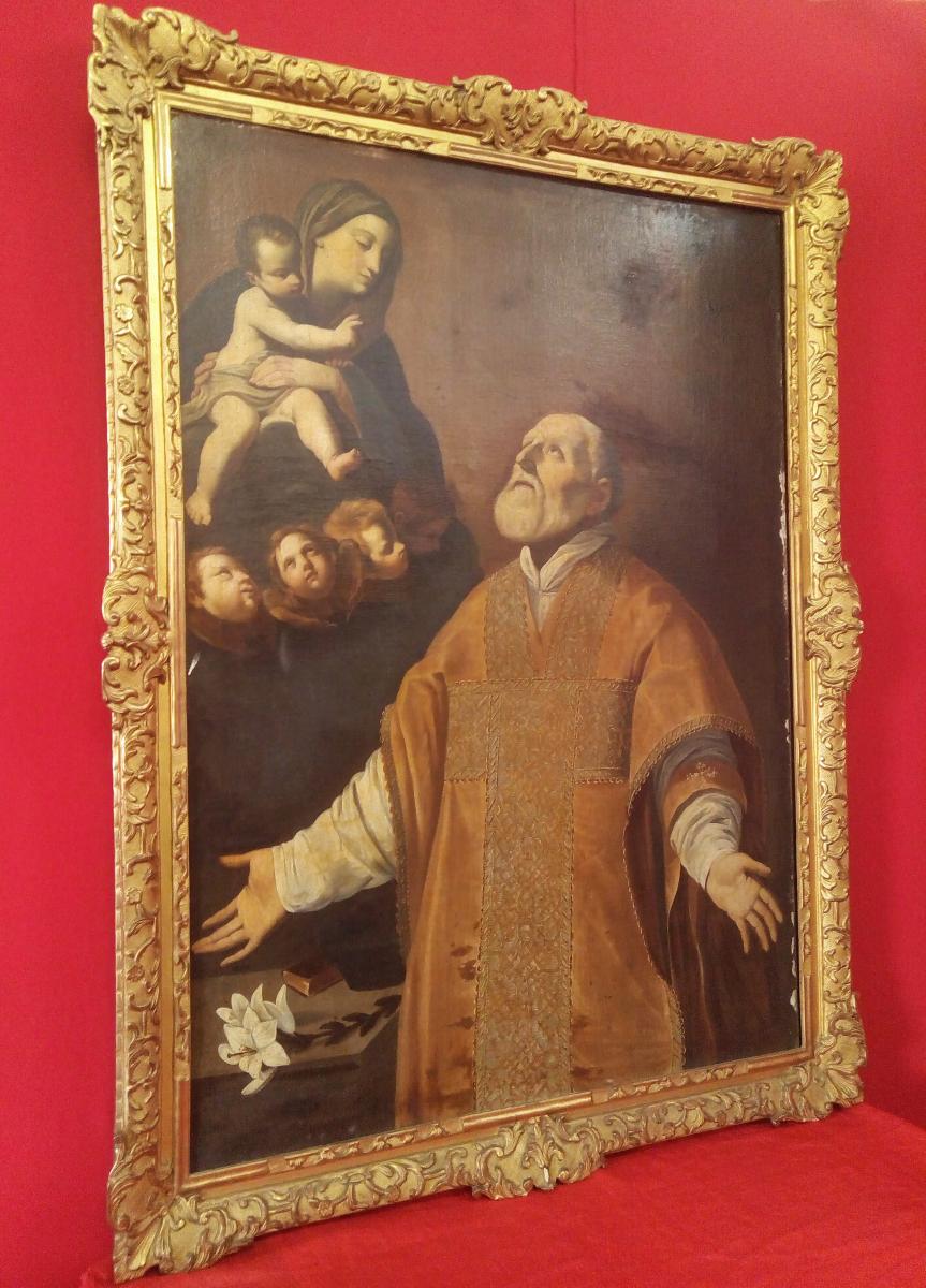 Tableau De San Filippo Neri En Adoration De La Vierge à l'Enfant-photo-5