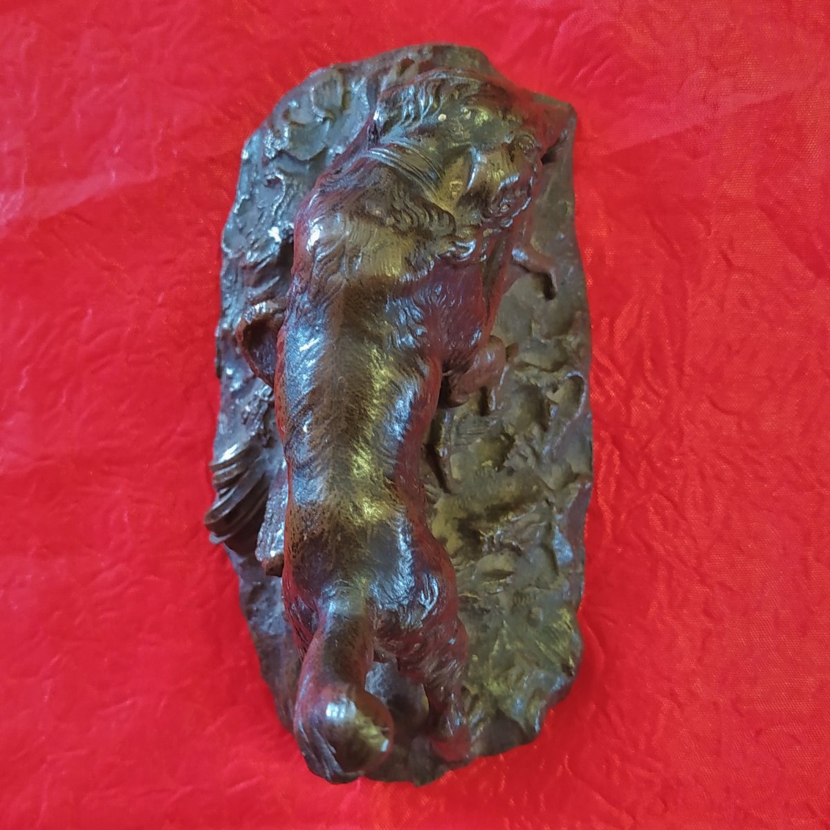 Statuette En Bronze Scène De Chasse-photo-1