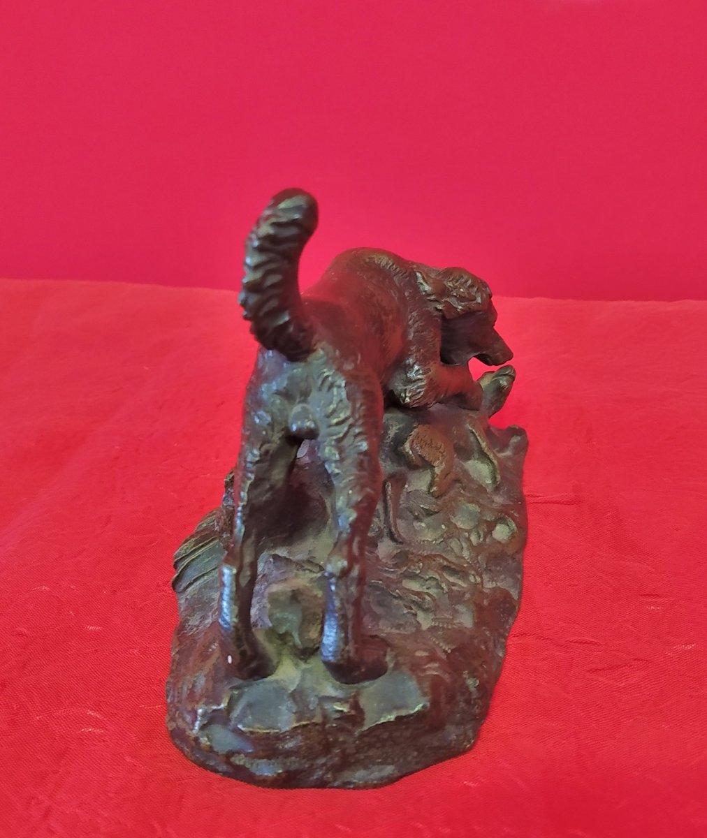 Statuette En Bronze Scène De Chasse-photo-3