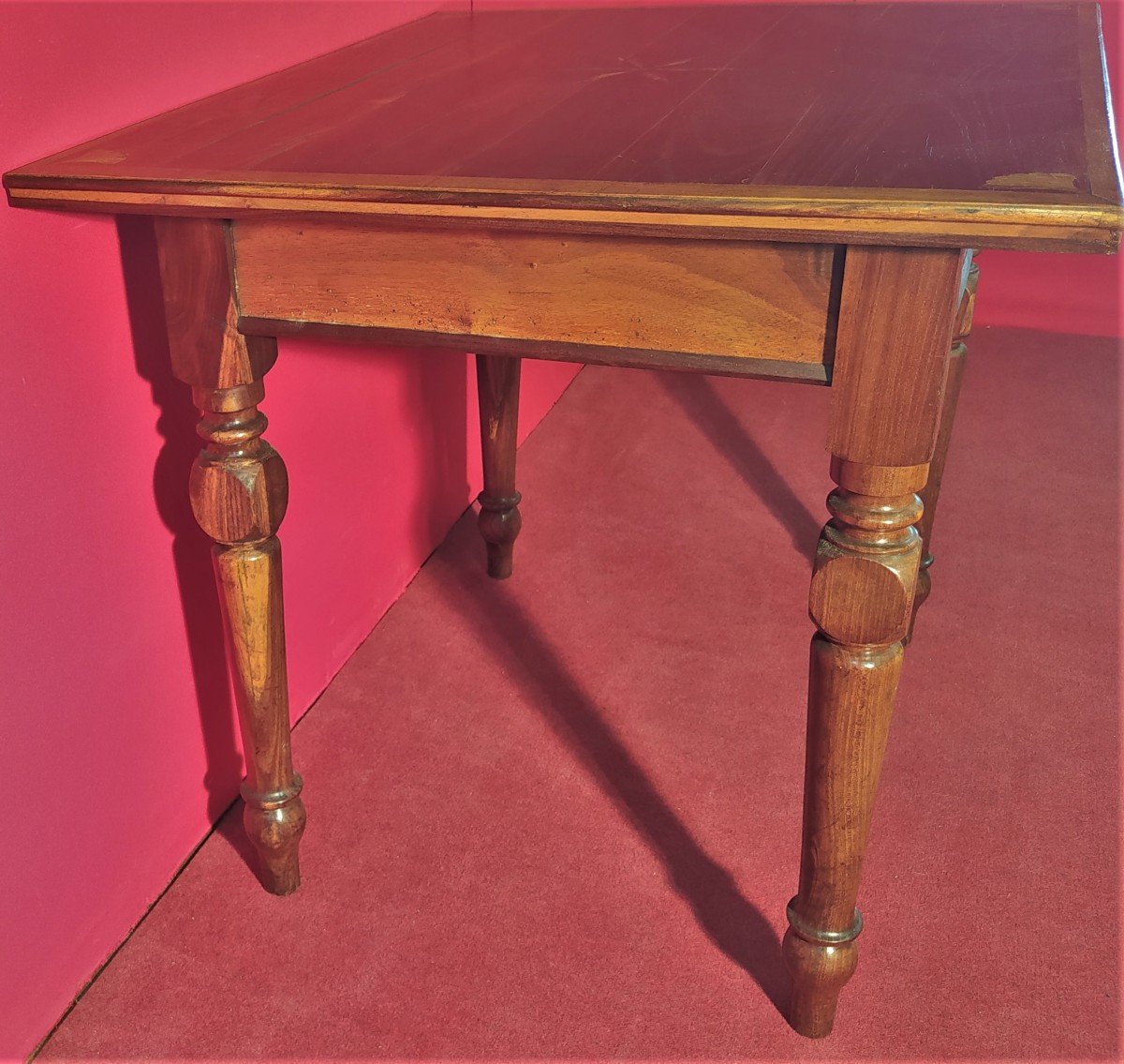 Petite Table Avec Plateau Incrusté Et Tiroir-photo-1