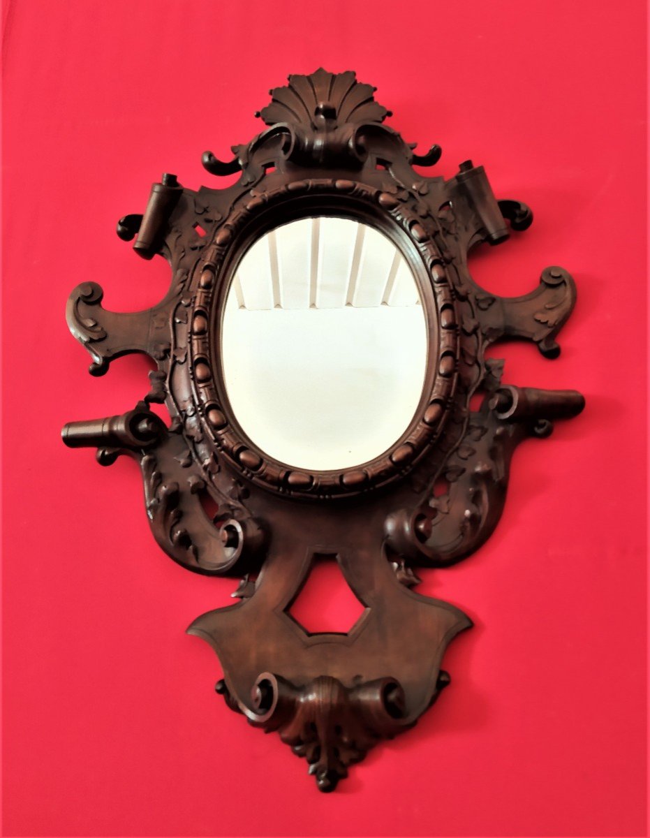 Specchio in legno intagliato-photo-2