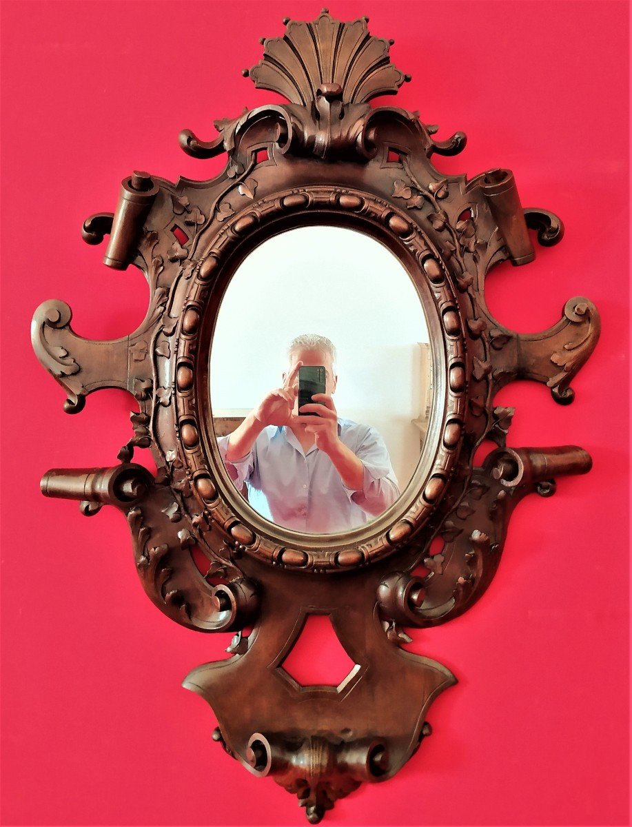 Specchio in legno intagliato-photo-6