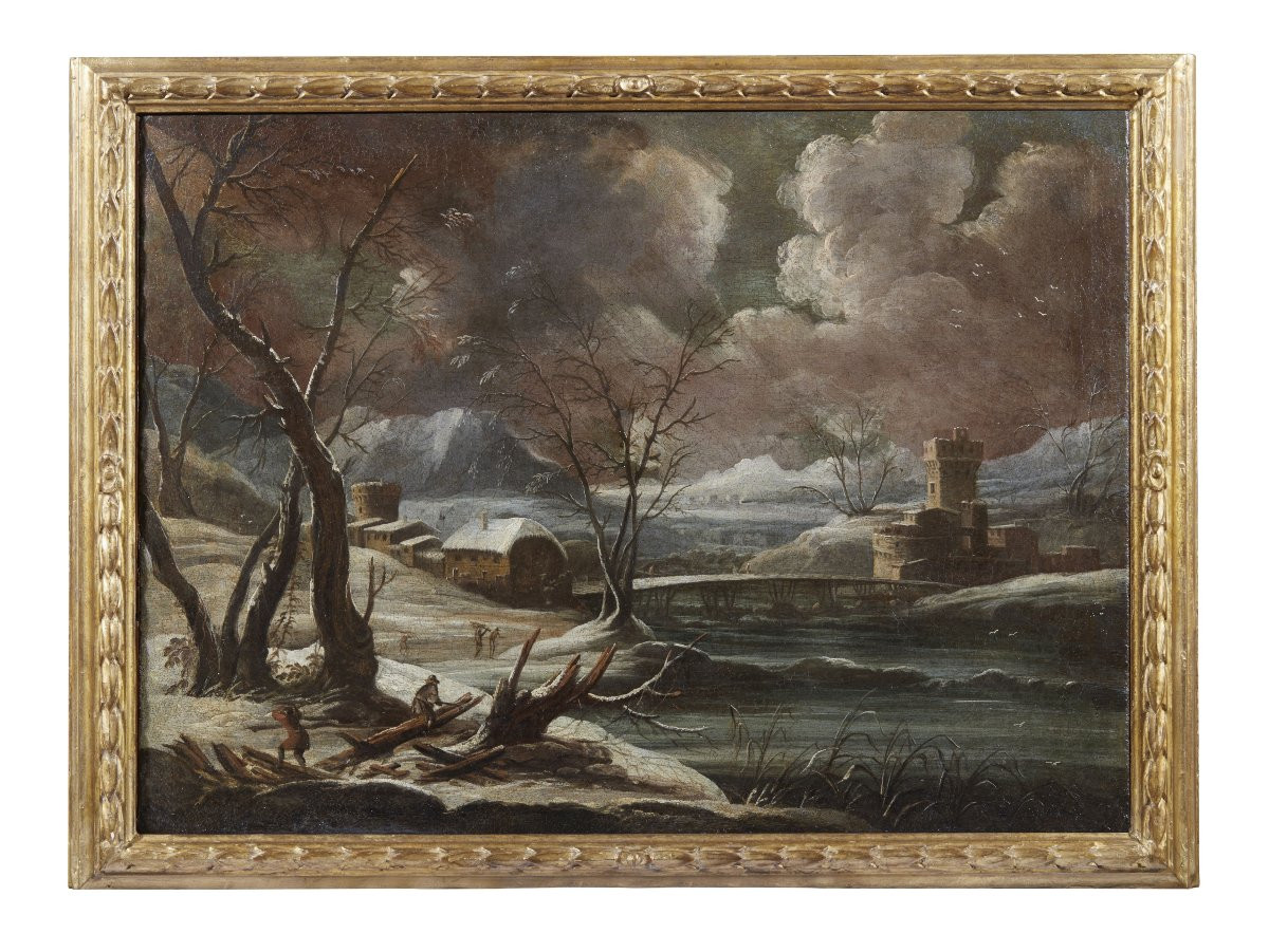 Paesaggio Invernale scuola italiana '700-photo-2