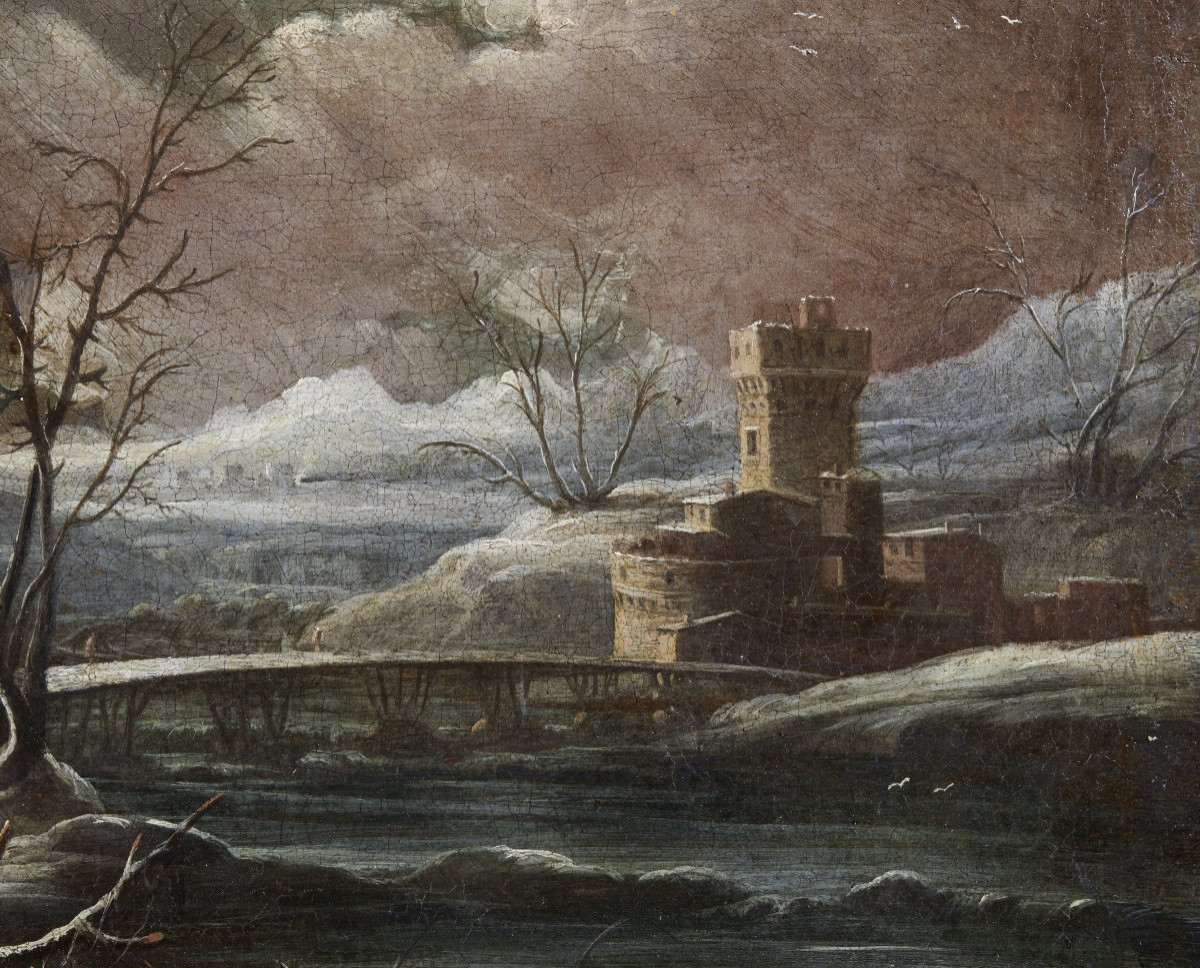 Paesaggio Invernale Scuola Italiana '700-photo-4