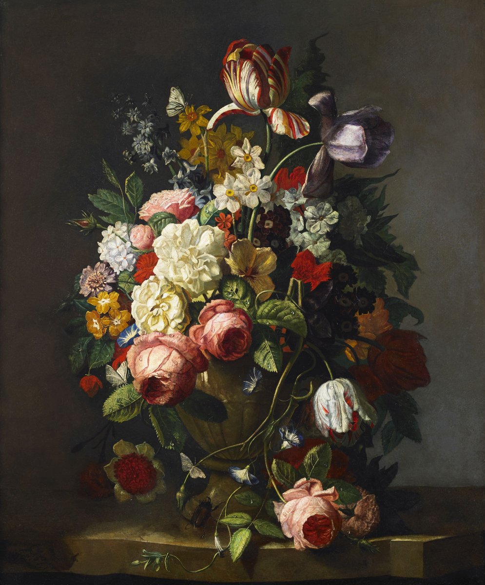 Vaso di fiori, scuola fiamminga, della seconda metà del '700