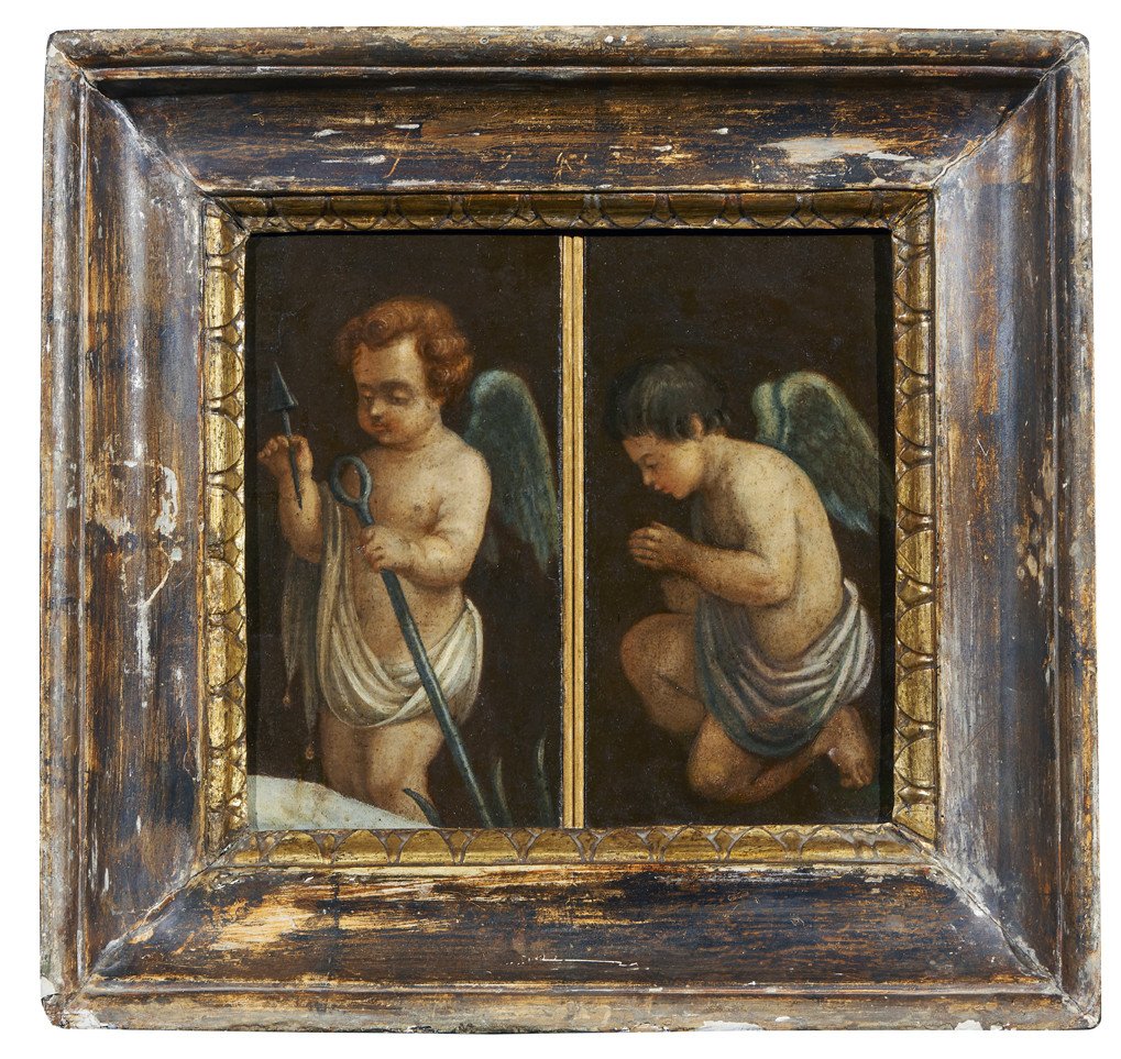 Paire d'Anges école Bolognaise '600