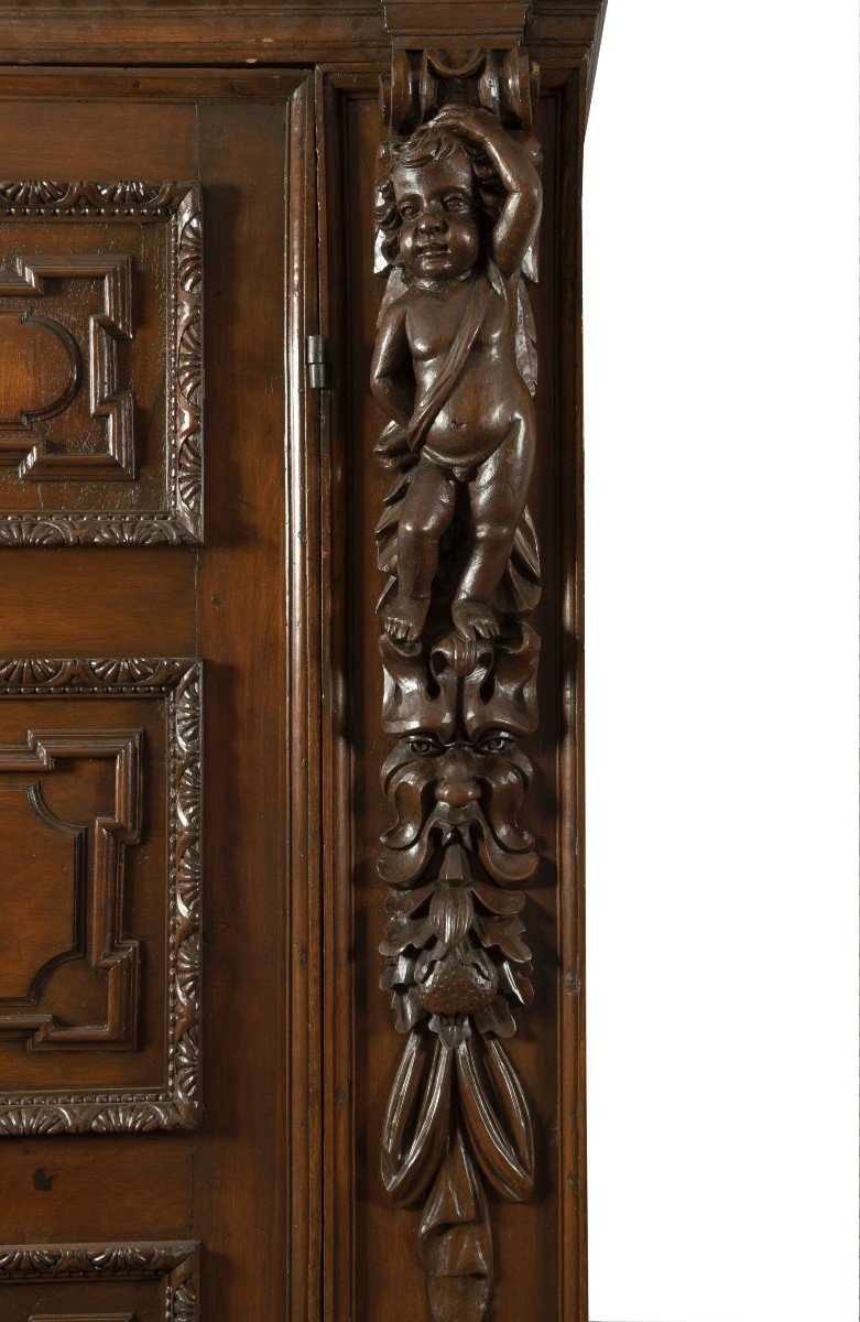 Armoire Noyer Italienne 17eme Siecle-photo-4