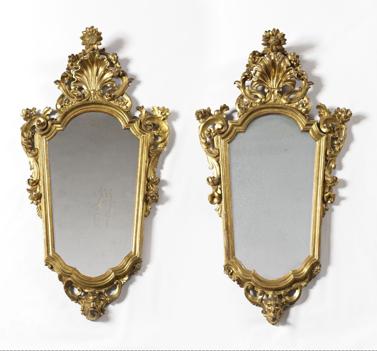 Paire De Miroirs Louis XV Ecole Lombarde