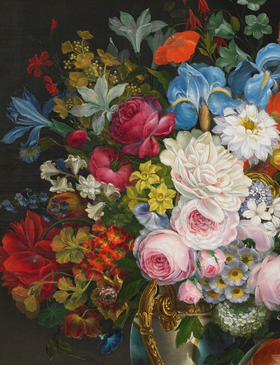 Nature Morte Française De Fleurs Et De Fruits Français '800-photo-2