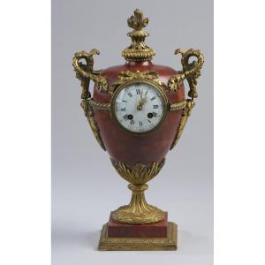 Orologio in Marmo Rosso Seconda metà del XIX Secolo