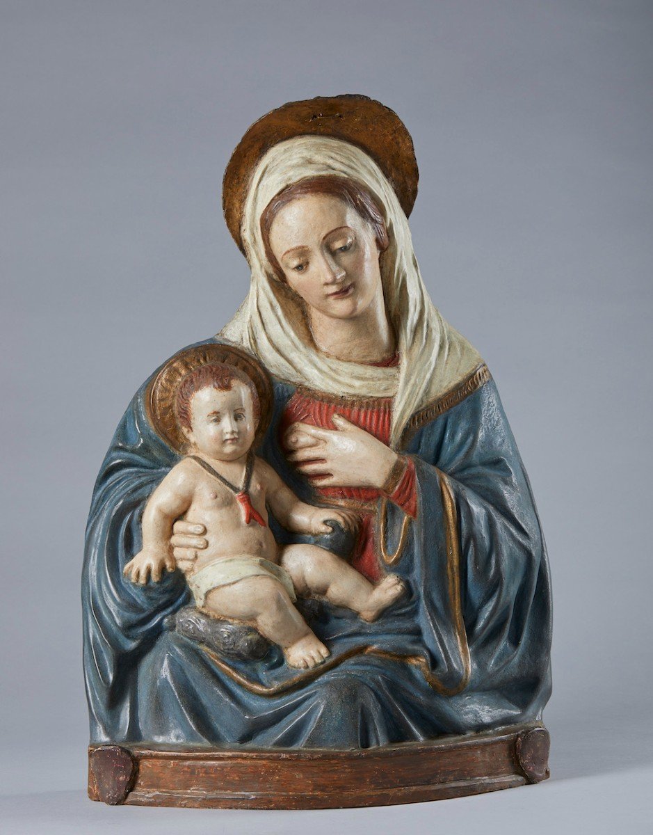 Madonna del Latte  rilievo in stucco policromo-photo-1