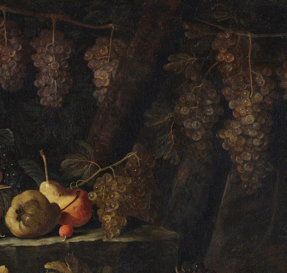Maestro Romano, del XVII° secolo Natura morta di frutta all’aperto Roma 1660 – 1670-photo-6