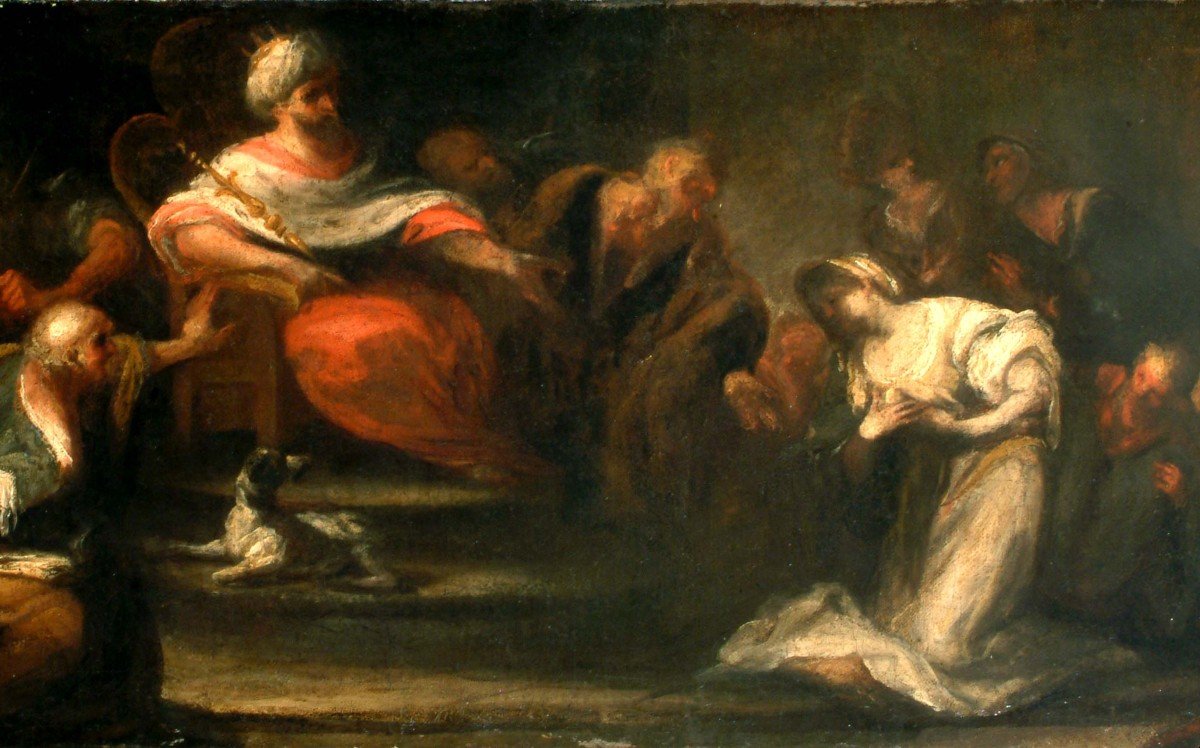 Francesco Maria Raineri, detto lo Schivenoglia (Schivenoglia, MN 1678-1758)  Ester e Assuero-photo-2