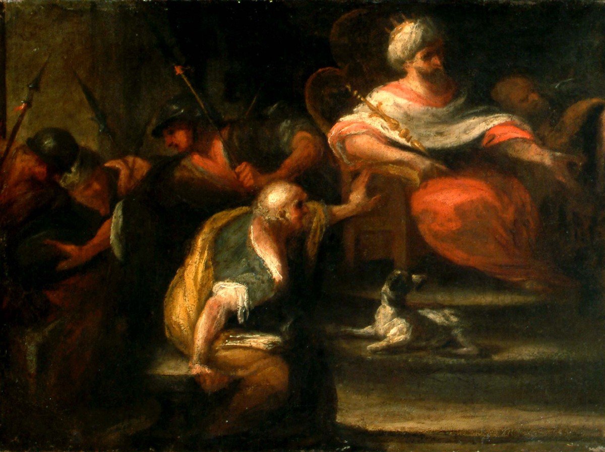 Francesco Maria Raineri, detto lo Schivenoglia (Schivenoglia, MN 1678-1758)  Ester e Assuero-photo-3