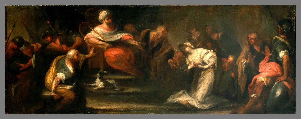 Francesco Maria Raineri, detto lo Schivenoglia (Schivenoglia, MN 1678-1758)  Ester e Assuero