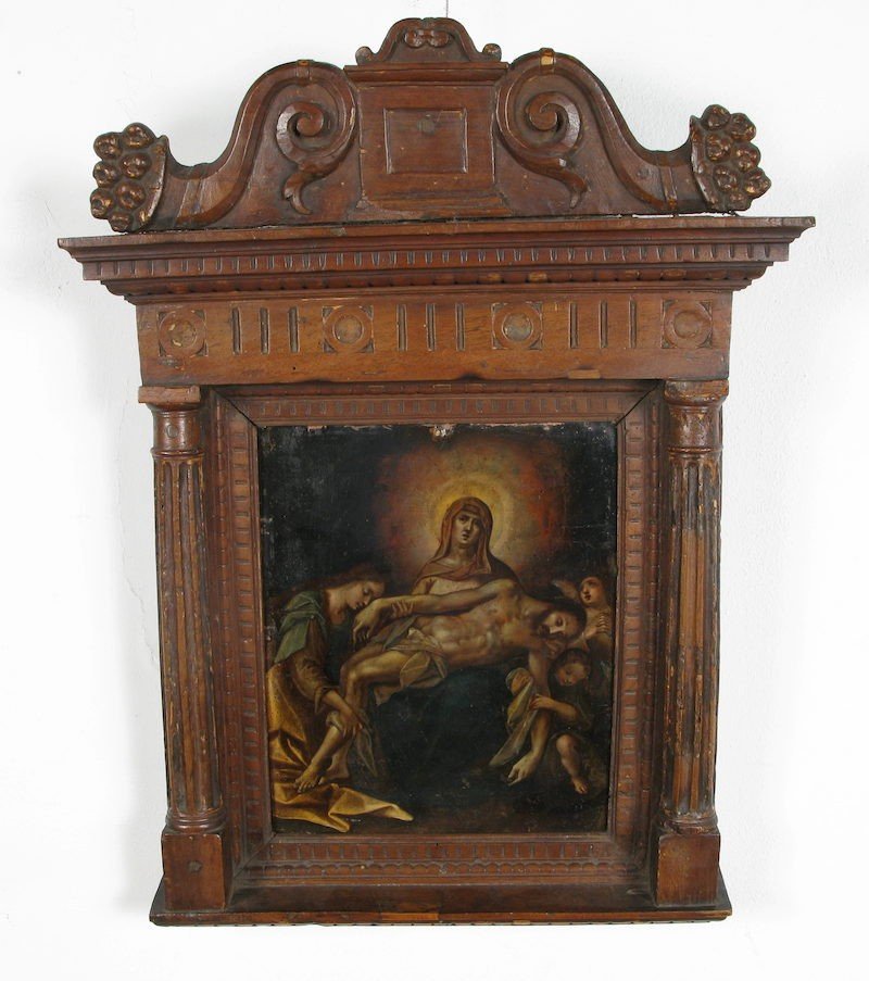 Pietà, dipinto a olio su rame,  Nord Italia, XVII° secolo